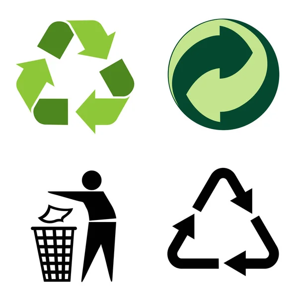 Recycling Symbool Eenvoudig Pictogram Product Verpakking Doos — Stockvector