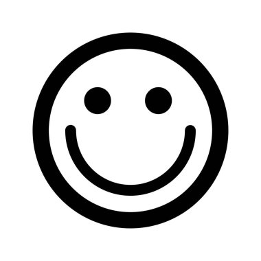 Çizgi film mutlu gülümseme yüz simgesi düz stil