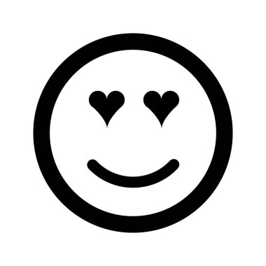 Çizgi film mutlu gülümseme yüz simgesi düz stil