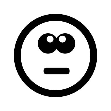 Çizgi film üzgün gülümseme yüz simgesi düz stil