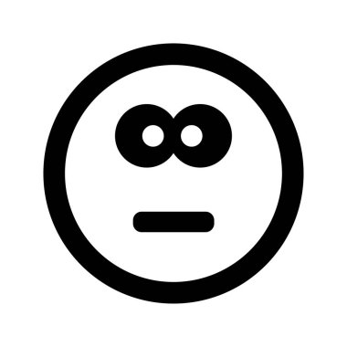 Çizgi film üzgün gülümseme yüz simgesi düz stil