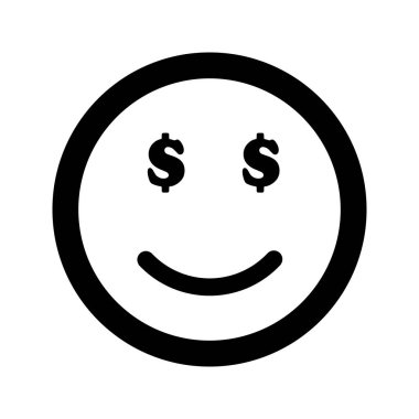 Çizgi film gülümseme yüz simgesi düz stil