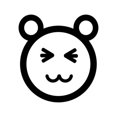 Çizgi film gülümseme yüz simgesi düz stil