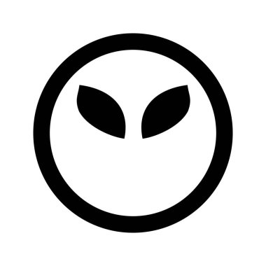 Çizgi film UFO gülümseme yüz simgesi düz stil