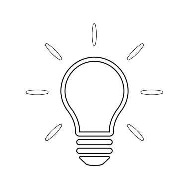 Ampul ya da fikir ve ilham basit elektrik enerjisi konsepti