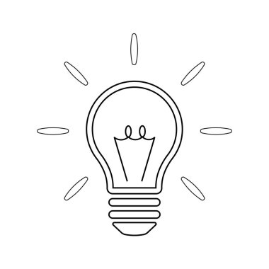 Ampul ya da fikir ve ilham basit elektrik enerjisi konsepti