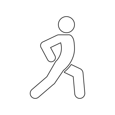 Egzersiz simgesi yapan adam Hareket halindeki insanlar aktif yaşam tarzı işareti