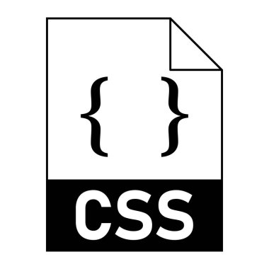 Web için CSS dosya simgesinin modern düz tasarımı