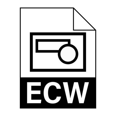 Web için ECW dosya simgesinin modern düz tasarımı
