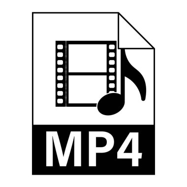 Modern flat design of MP4 illustration file icon for web clipart
