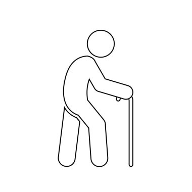 Yaşlı adam simgesi Hareketli insanlar aktif yaşam tarzı işareti