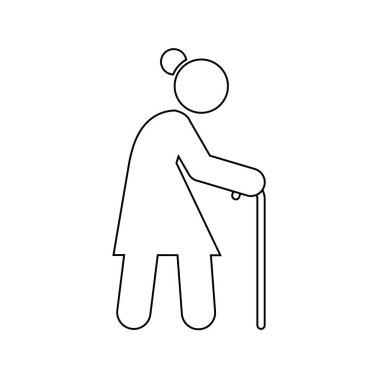 Yaşlı kadın simgesi Hareket eden insanlar aktif yaşam tarzı işareti