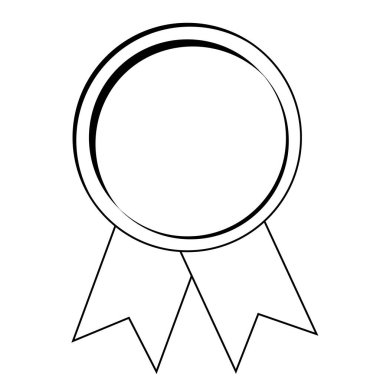 Kazananlar için kurdeleli basit bir ödül illüstrasyonu