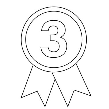 Kazananlar için kurdeleli basit bir ödül illüstrasyonu