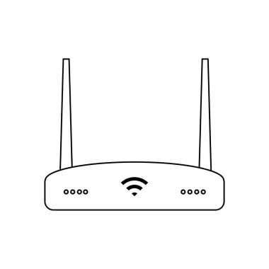 Wi-Fi yönlendirici Kişisel bilgisayar bileşeni simgesinin basit illüstrasyonu