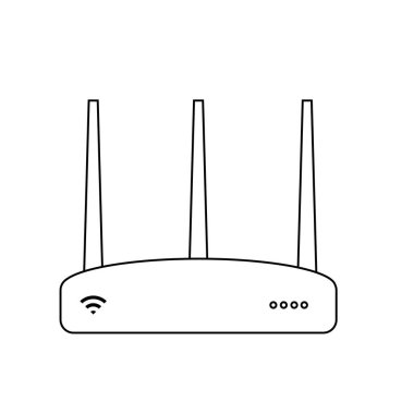 Wi-Fi yönlendirici Kişisel bilgisayar bileşeni simgesinin basit illüstrasyonu