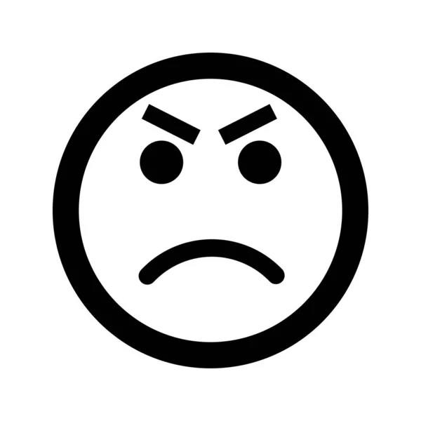 Cartoon Angry Evil Smile Face Emoticon Icon Flat Style — Stock Vector