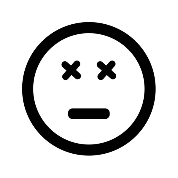 Cartoon Sad Smile Face Emoticon Icon Flat Style — 스톡 벡터