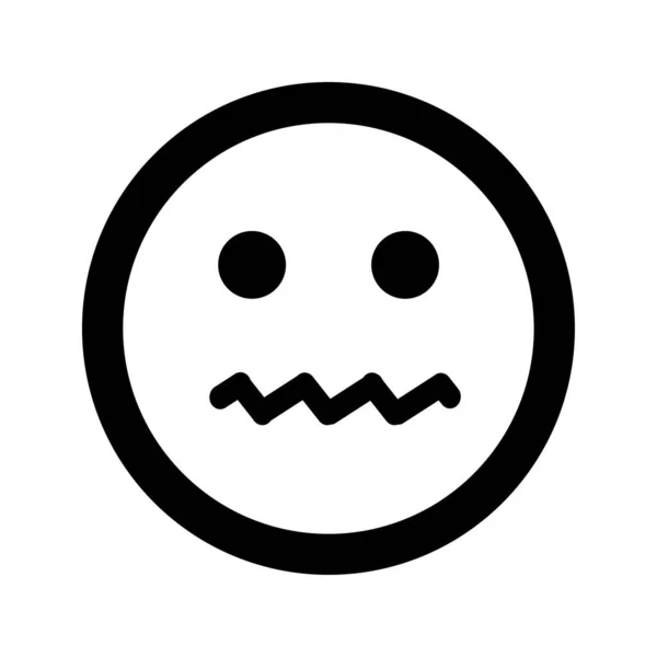 Cartoon Sad Smile Face Emoticon Icon Flat Style — 스톡 벡터