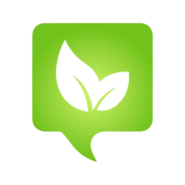Eco Πράσινο Εικονίδιο Φούσκα Ομιλία Σύννεφο Bio Φύση Πράσινο Οικολογικό — Διανυσματικό Αρχείο