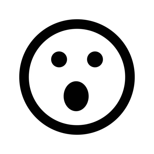 Cartoon Surprised Smile Face Emoticon Icon Flat Style — 스톡 벡터