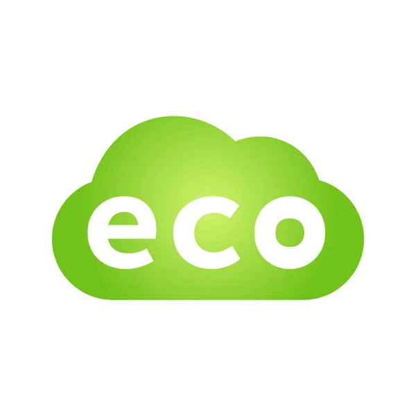 Eco Verde Nuvola Discorso Bolla Icona Bio Natura Verde Eco — Vettoriale Stock