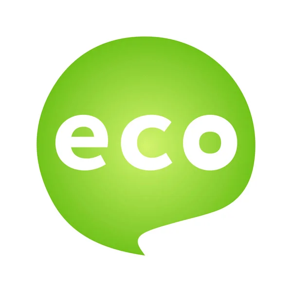 Eco Green Cloud Speech Bubble Icon Bio Nature Green Eco — 图库矢量图片