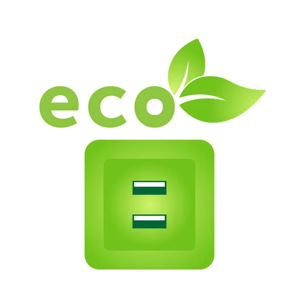 Ícone Carregamento Tomada Eco Bio Natureza Verde Símbolo Eco Para —  Vetores de Stock