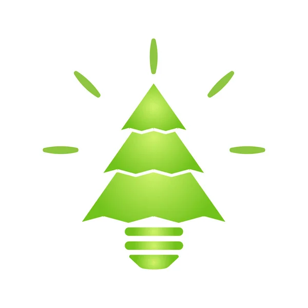 Eco Green Tree Glühbirne Icon Bio Nature Green Eco Symbol — Stockvektor