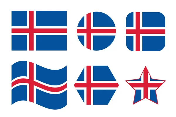 Drapeau Islande Illustration Simple Pour Jour Indépendance Élection — Image vectorielle