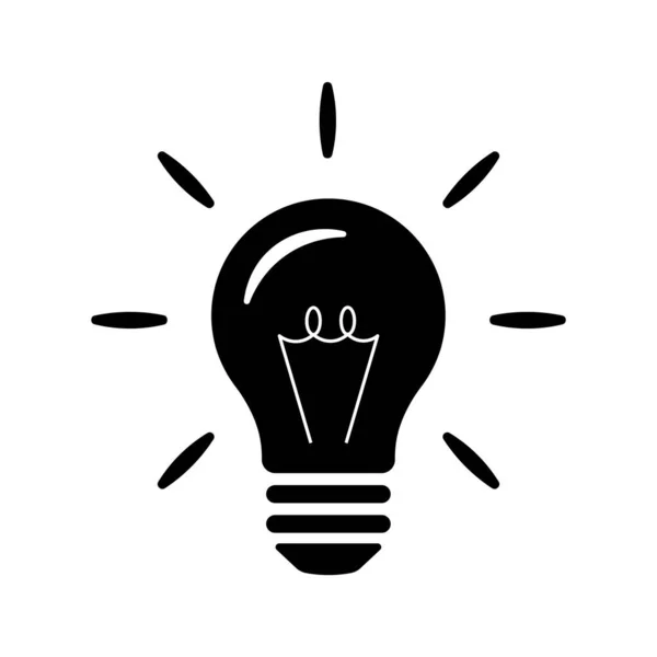Электрическая Лампочка Идея Вдохновение Простая Икона — стоковый вектор