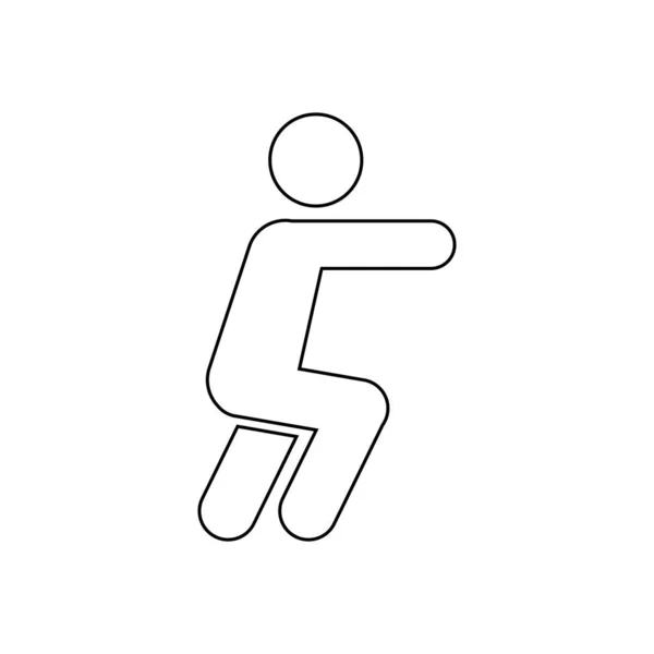 Homme Faisant Des Exercices Icône Personnes Mouvement Signe Style Vie — Image vectorielle