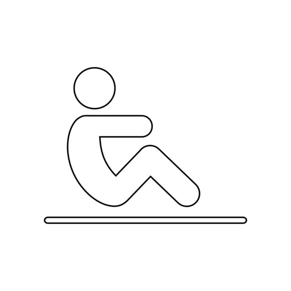 Homme Faisant Des Exercices Icône Personnes Mouvement Signe Style Vie — Image vectorielle