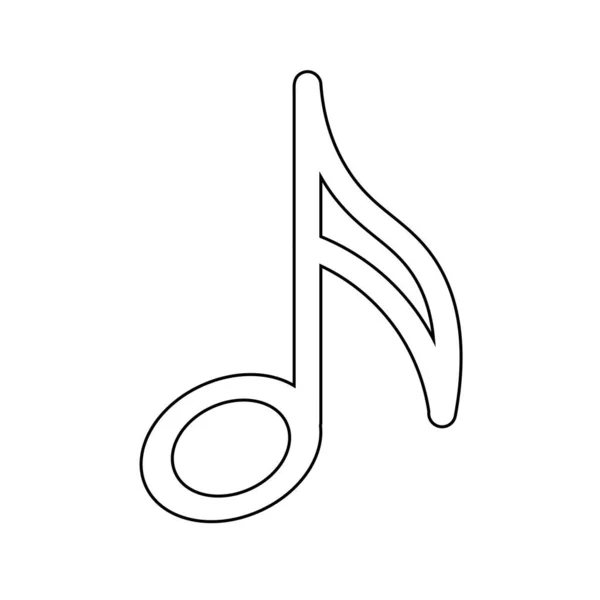 Icono Plano Nota Musical Diseño Moderno Para Aplicaciones Radio Sitio — Archivo Imágenes Vectoriales