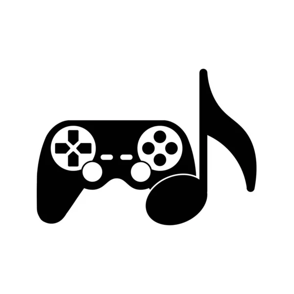 Web Için Müzik Notası Simgesi Içeren Oyun Platformunun Veya Joystick — Stok Vektör