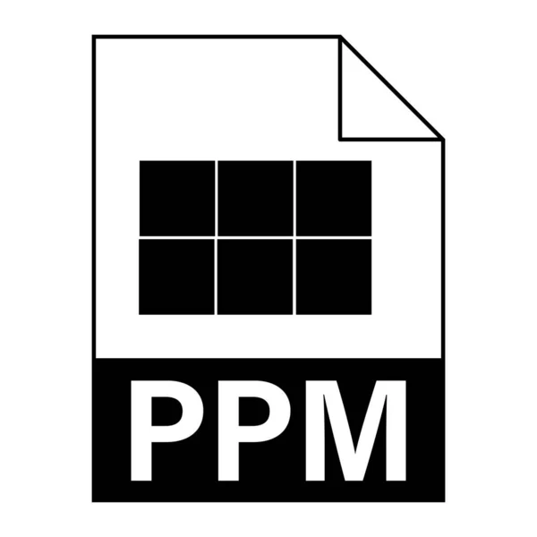 ウェブのためのPpmファイルアイコンの現代的なフラットデザイン — ストックベクタ