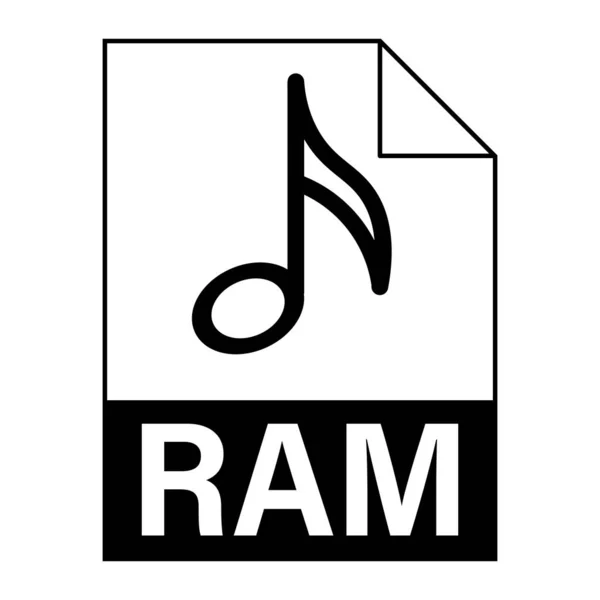 Diseño Plano Moderno Del Icono Del Archivo Ram Para Web — Archivo Imágenes Vectoriales
