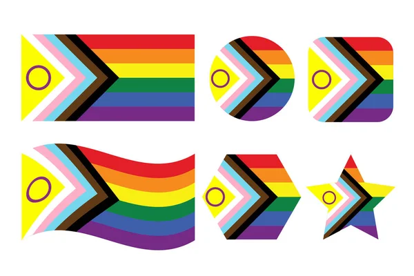 New Progress Pride Flag Progress Pride Flag Getting Intersex — Stockový vektor