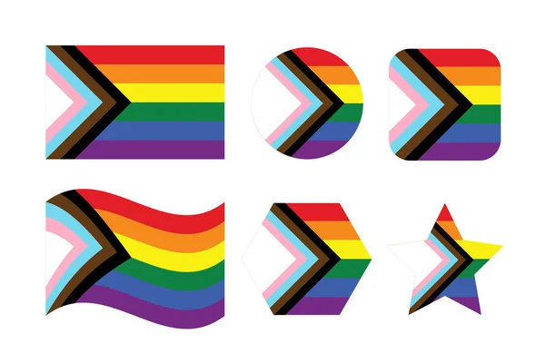 Progress Pride Flag New Lgbtq Pride Flag — 스톡 벡터