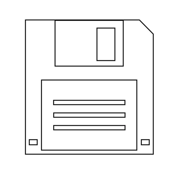 Ilustrasi Sederhana Dari Disket Floppy Ikon Komponen Komputer Pribadi - Stok Vektor