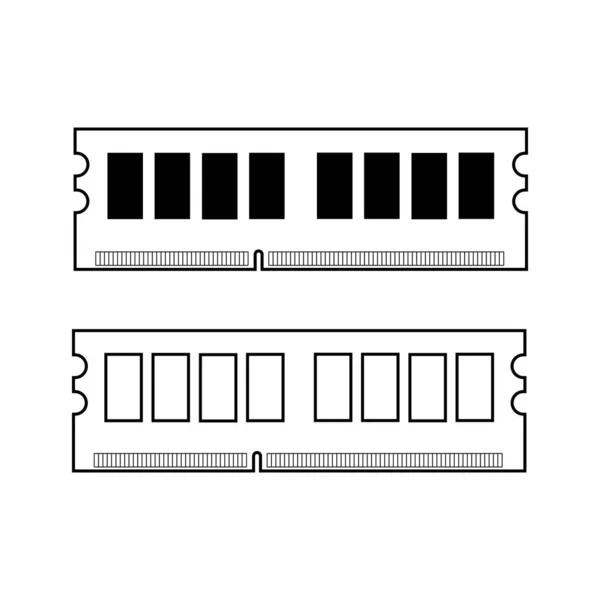 Простая Иллюстрация Значка Компонента Ram Персональный Компьютер — стоковый вектор