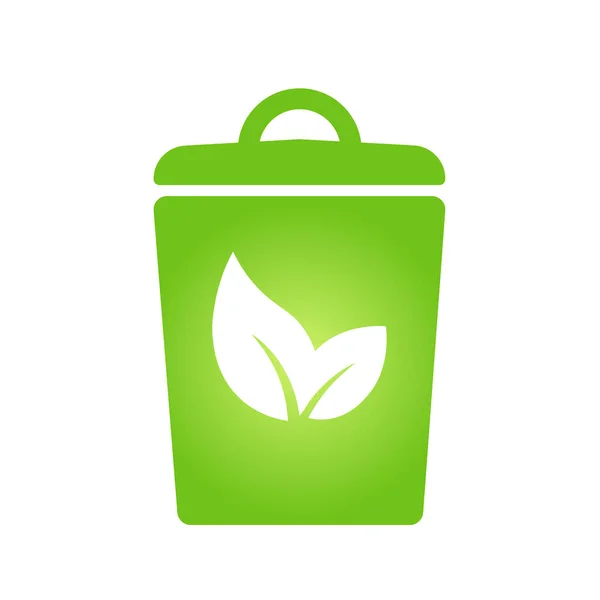 Trashcan Ícone Simples Bio Símbolo Eco Para Web Negócios — Vetor de Stock