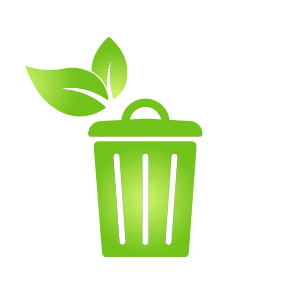 Trashcan Ícone Simples Bio Símbolo Eco Para Web Negócios — Vetor de Stock