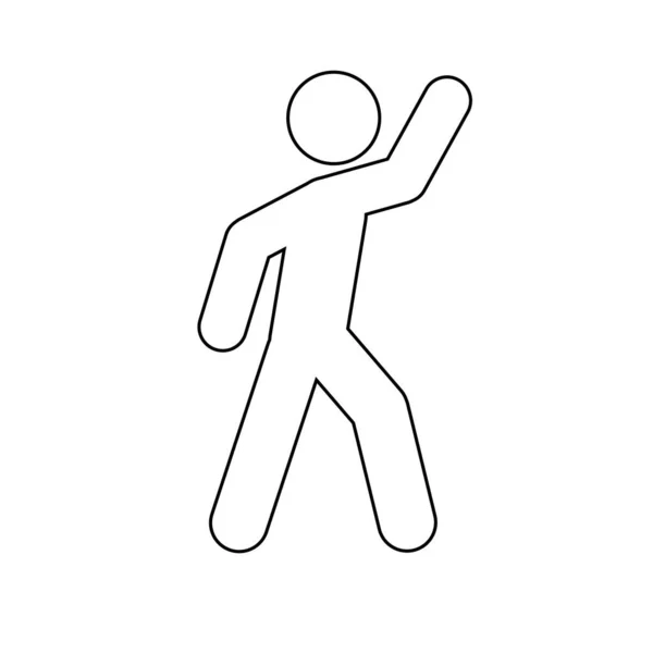 Winkende Hand Mann Ikone Menschen Bewegung Zeichen Für Aktiven Lebensstil — Stockvektor