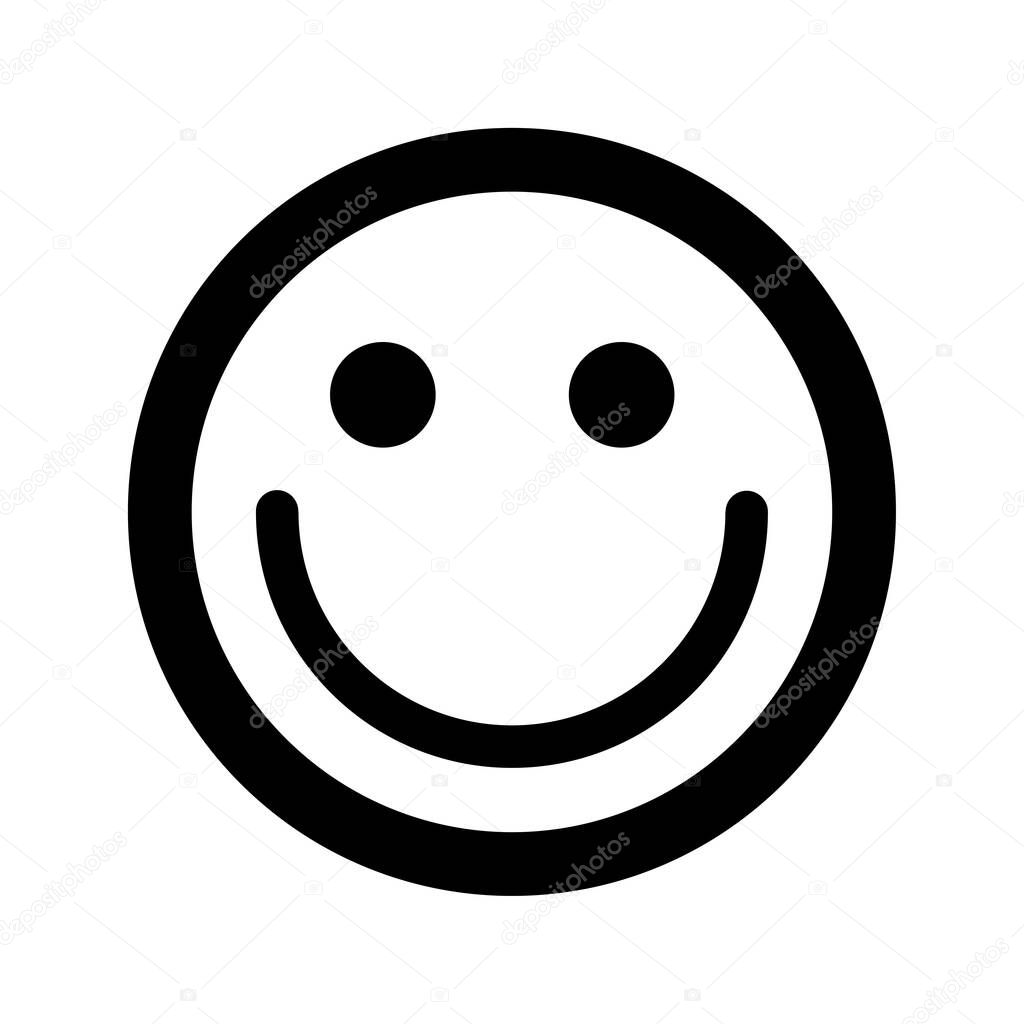 Cartoon happy smile face emoticon icon in flat style