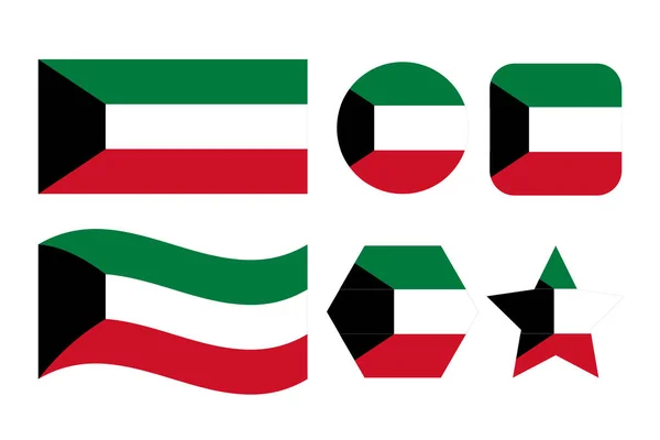 Koeweit Vlag Eenvoudige Illustratie Voor Onafhankelijkheid Dag Verkiezing — Stockvector