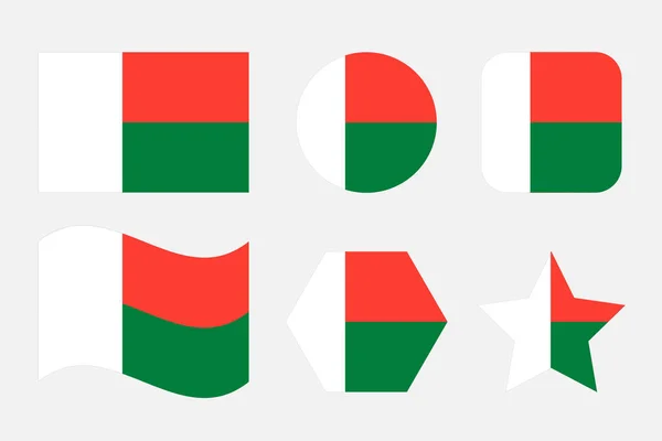 Bandera Madagascar Ilustración Sencilla Para Día Independencia Las Elecciones — Vector de stock