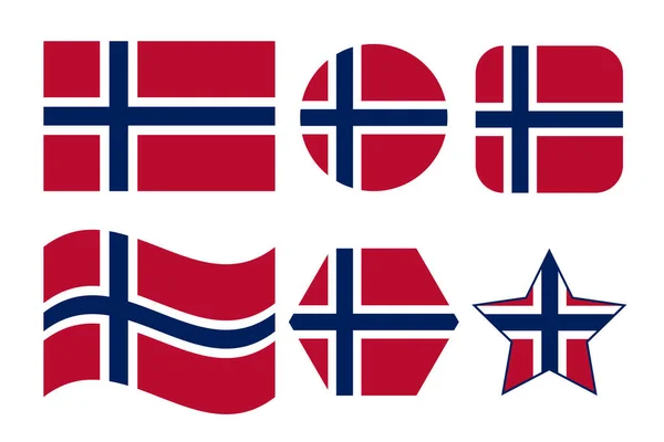 Drapeau Norvège Illustration Simple Pour Jour Indépendance Élection — Image vectorielle