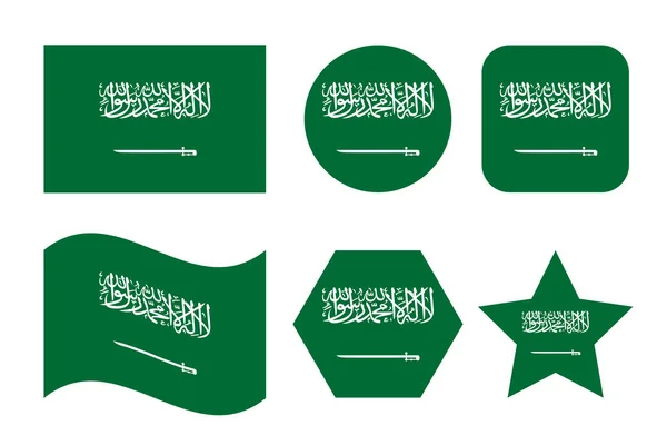 Saudi Arabiens Flagge Einfache Illustration Für Unabhängigkeitstag Oder Wahl — Stockvektor