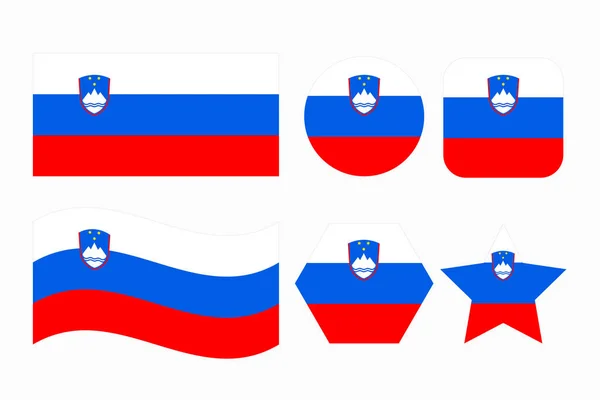 Bandeira Eslovénia Ilustração Simples Para Dia Independência Eleição —  Vetores de Stock